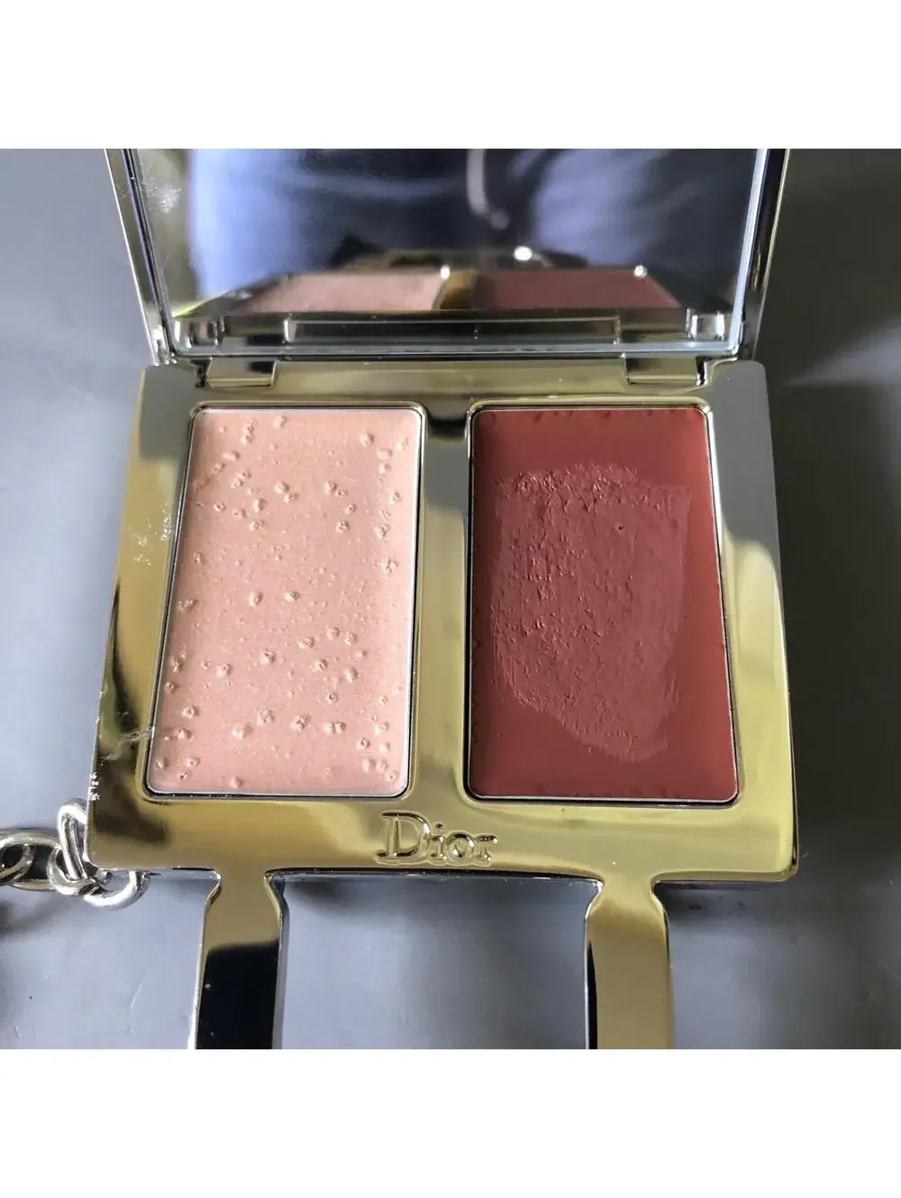 Dior Lady Dior Mini Bag Keychain with Makeup Compact - Picture 3 of 7